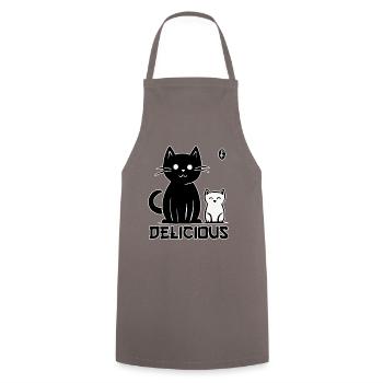 Chats mignons et savoureux - Tablier de cuisine - gris - Devant - AI Model Male 185 dark (185cm)