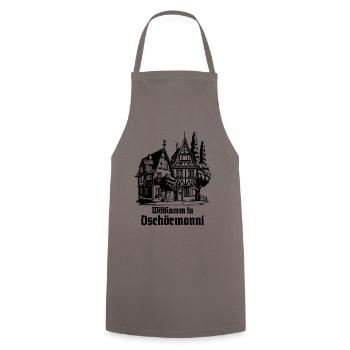 Willkommen in Deutschland - Kochschürze - Grau - Vorne - AI Model Male 185 dark (185cm)