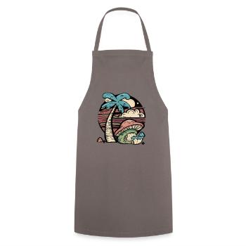 Fantasy Mushroom Palm Island - Cooking Apron - grey - Front - AI Model Male 185 dark (185cm)