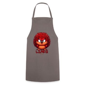 Liar and the annoyed angry hedgehog - Cooking Apron - grey - Front - AI Model Male 185 dark (185cm)