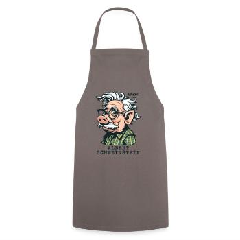 Albert Schweinstein, the ingenious man-pig genius - Cooking Apron - grey - Front - AI Model Male 185 dark (185cm)