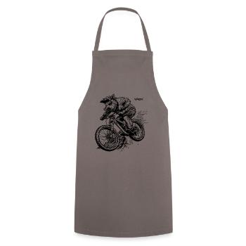 Balade sale sur le cochon VTT - Tablier de cuisine - gris - Devant - AI Model Male 185 dark (185cm)