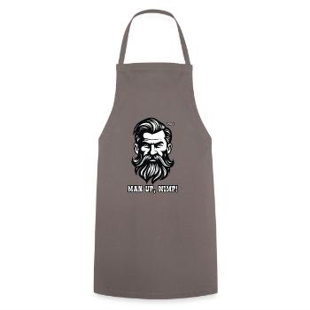 "Man Up Attraktiver bärtiger Kerl" - Kochschürze - Grau - Vorne - AI Model Male 185 dark (185cm)