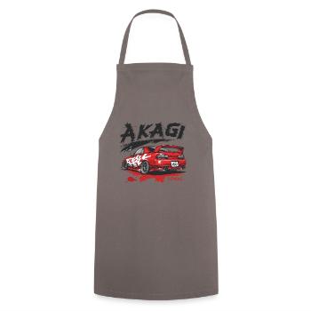 Coureur de rue japonais Akagi : Voiture de dessin animé JDM - Tablier de cuisine - gris - Devant - AI Model Male 185 dark (185cm)