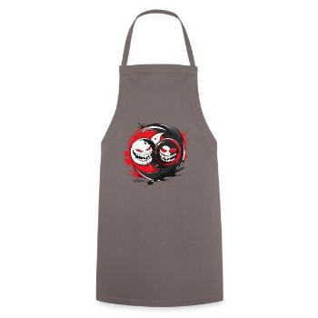 Anti Yin Yang der Horror-Gesichter - Kochschürze - Grau - Vorne - AI Model Male 185 dark (185cm)
