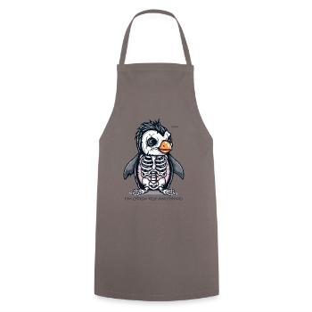 Je suis ouvert à tout, drôle de pingouin squelette - Tablier de cuisine - gris - Devant - AI Model Male 185 dark (185cm)