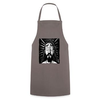 Dessin animé Jésus Homme - Tablier de cuisine - gris - Devant - AI Model Male 185 dark (185cm)