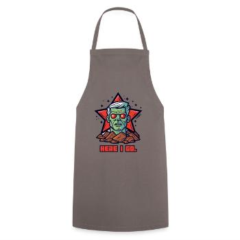 Here I go, here I come - Cooking Apron - grey - Front - AI Model Male 185 dark (185cm)