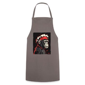 Affe-Küchenchef und Affen-Koch - Kochschürze - Grau - Vorne - AI Model Male 185 dark (185cm)
