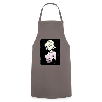 Cybernétique Anime Future Drama Girl - Tablier de cuisine - gris - Devant - AI Model Male 185 dark (185cm)