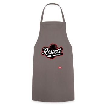 Parodie-Baseball Team: Respekt - Kochschürze - Grau - Vorne - AI Model Male 185 dark (185cm)
