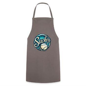 Funny Sports Parody: Team Fools or Suckers - Cooking Apron - grey - Front - AI Model Male 185 dark (185cm)