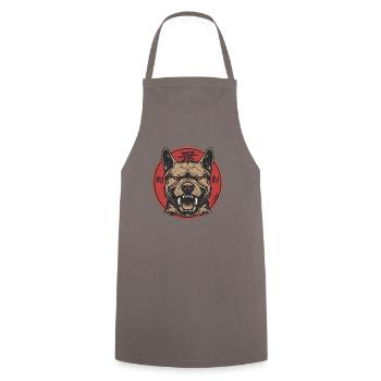 Un chien cool et fort montre les dents - Tablier de cuisine - gris - Devant - AI Model Male 185 dark (185cm)