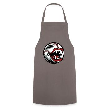 Baseball mascot with vampire teeth - Cooking Apron - grey - Front - AI Model Male 185 dark (185cm)