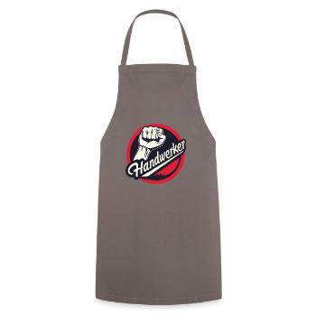 Poing en l’air pour les artisans - Tablier de cuisine - gris - Devant - AI Model Male 185 dark (185cm)
