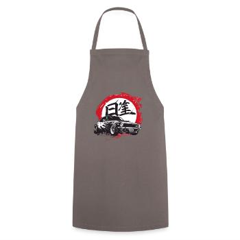 Old School Vintage Street Racer Car JDM - Cooking Apron - grey - Front - AI Model Male 185 dark (185cm)