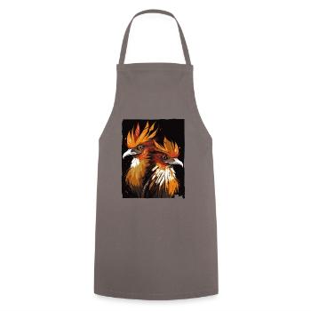 A Pair of Hoatzin Birds - Cooking Apron - grey - Front - AI Model Male 185 dark (185cm)