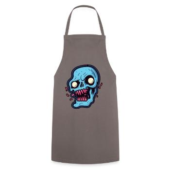 abstrakter blauer Totenkopf - Kochschürze - Grau - Vorne - AI Model Male 185 dark (185cm)