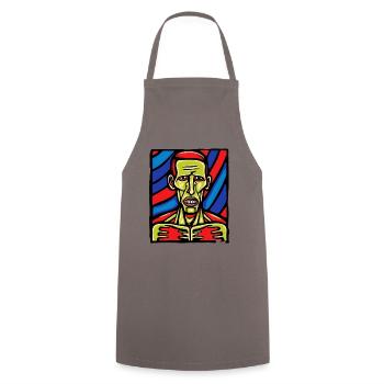 Abstract Art of a Zombie - Cooking Apron - grey - Front - AI Model Male 185 dark (185cm)