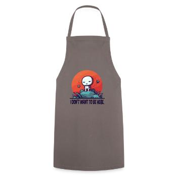 drôle mignon extraterrestre : Je ne veux pas être ici - Tablier de cuisine - gris - Devant - AI Model Male 185 dark (185cm)