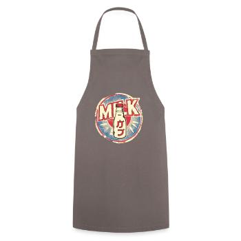 Une bouteille de lait rétro, bouteille de lait - Tablier de cuisine - gris - Devant - AI Model Male 185 dark (185cm)