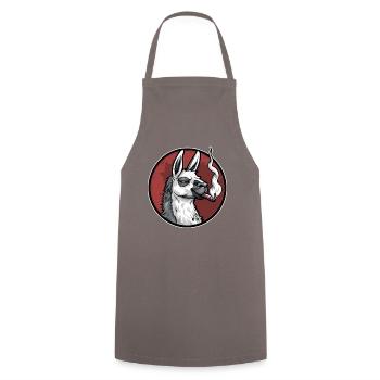 Cool et détendu, lama fumant un cigare - Tablier de cuisine - gris - Devant - AI Model Male 185 dark (185cm)