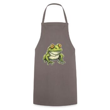 Niedlicher dicker pummeliger Frosch - Kochschürze - Grau - Vorne - AI Model Male 185 dark (185cm)