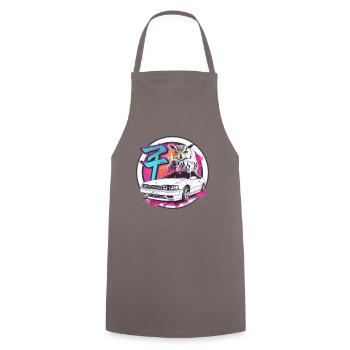 Explosion de couleurs : Owl et JDM Street Car - Tablier de cuisine - gris - Devant - AI Model Male 185 dark (185cm)