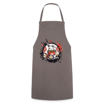 Œufs, nouilles et lapin avec ramen japonais - Tablier de cuisine - gris - Devant - AI Model Male 185 dark (185cm)
