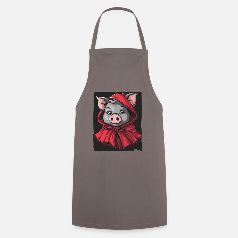 Le conte de fées du Petit Cochon Chaperon Rouge - Tablier de cuisine - gris
