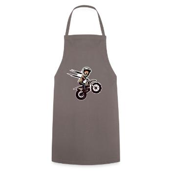 Super jump crazy motocross rider - Cooking Apron - grey - Front - AI Model Male 185 dark (185cm)