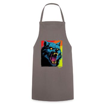 Loup en colère : Rage mordante - Tablier de cuisine - gris - Devant - AI Model Male 185 dark (185cm)