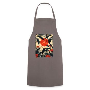 Plants, Jungle and Birds - Cooking Apron - grey - Front - AI Model Male 185 dark (185cm)