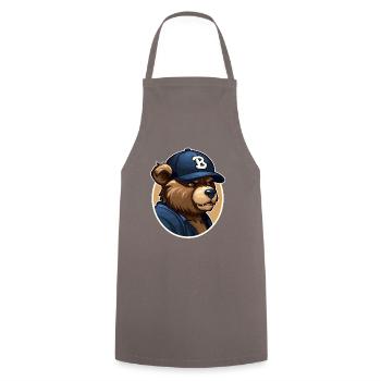 Sporty sport bear with baseball cap - Cooking Apron - grey - Front - AI Model Male 185 dark (185cm)