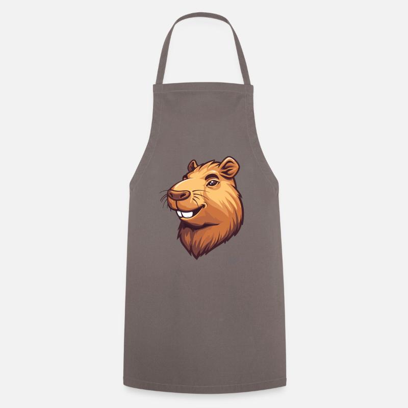 Le drôle et joli capybara - Tablier de cuisine - gris