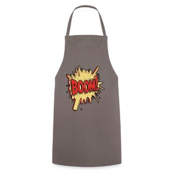 Boom – Cartoon Comic Explosion - Kochschürze - Grau - Vorne - AI Model Male 185 dark (185cm)