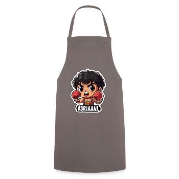 La légende de la boxe Chibi, Rock Y, appelle Adrian - Tablier de cuisine - gris - Devant - AI Model Male 185 dark (185cm)