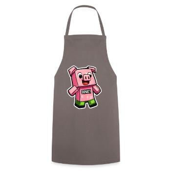 hier kommt das lustige oink Pixel-Schwein - Kochschürze - Grau - Vorne - AI Model Male 185 dark (185cm)