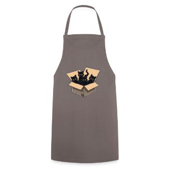 Une boîte pleine de bébés chats noirs - Tablier de cuisine - gris - Devant - AI Model Male 185 dark (185cm)