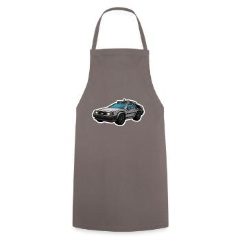 Lorean De, The Future Is Back - Cooking Apron - grey - Front - AI Model Male 185 dark (185cm)