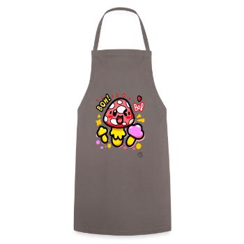 Lustige bunte Kawaii-Pilze - Kochschürze - Grau - Vorne - AI Model Male 185 dark (185cm)