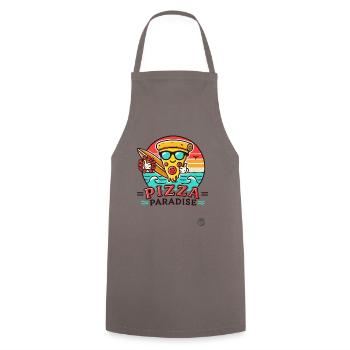 Ein Stück Pizza-Paradies für Surfer - Kochschürze - Grau - Vorne - AI Model Male 185 dark (185cm)