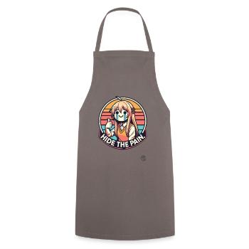 Cachez la douleur, pouce levé fille de dessin animé - Tablier de cuisine - gris - Devant - AI Model Male 185 dark (185cm)
