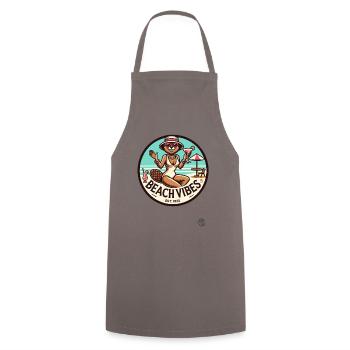 Beaver Lady apporte une ambiance rétro de plage de vacances - Tablier de cuisine - gris - Devant - AI Model Male 185 dark (185cm)