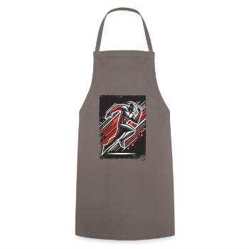 Coureur dynamique - Tablier de cuisine - gris - Devant - AI Model Male 185 dark (185cm)