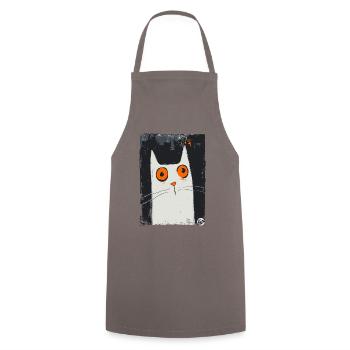 L’art de la surprise – Un chat - Tablier de cuisine - gris - Devant - AI Model Male 185 dark (185cm)