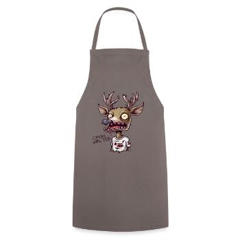 Un renne complètement épuisé demande plus à Walter - Tablier de cuisine - gris - Devant - AI Model Male 185 dark (185cm)