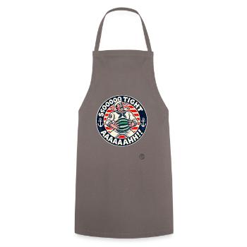 Weeping sailor with bowler hat: It's so tight! - Cooking Apron - grey - Front - AI Model Male 185 dark (185cm)