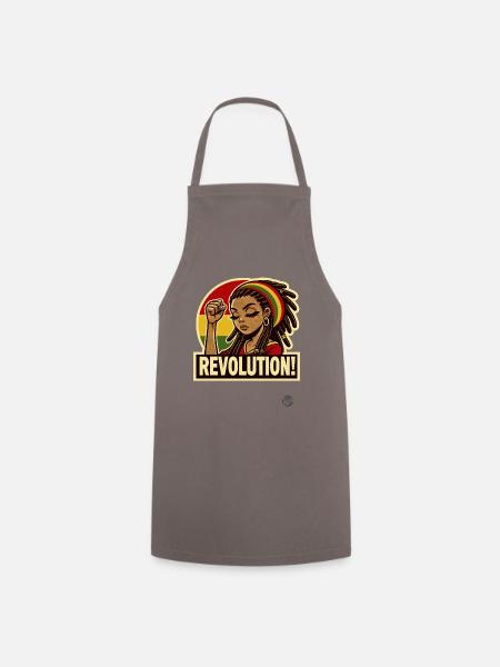 Rasta-Mädchen: Rastafari Revolution - Kochschürze - Grau