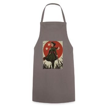 Vintage Socialism Communism Propaganda - Cooking Apron - grey - Front - AI Model Male 185 dark (185cm)